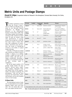 Metric Units and Postage Stamps - RAMMB