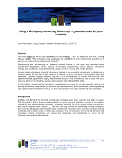 Using a third-party cementing laboratory to generate value for your