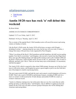 Austin 10/20 race has rock `n` roll debut this weekend