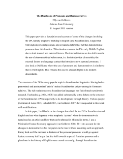The Diachrony of Pronouns and Demonstratives