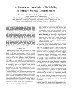 A Simulation Analysis of Reliability in Primary Storage Deduplication