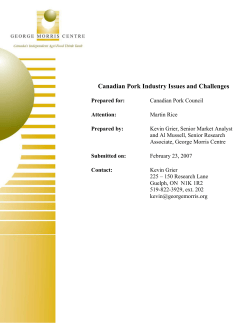 Canadian Pork Industry Issues and Challenges