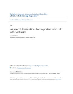 Insurance Classification: Too Important to be Left to the Actuaries
