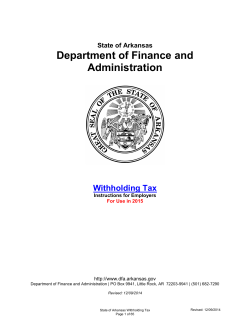 Arkansas Withholding Tables - Arkansas Department of Finance and