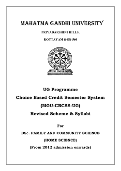 BSc. FAMILY AND COMMUNITY SCIENCE (HOME