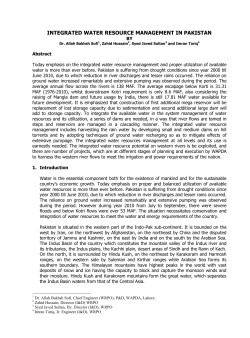 integrated water resource management in pakistan