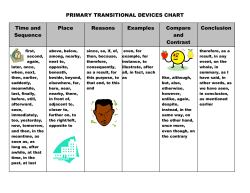 PRIMARY TRANSITIONAL DEVICES CHART Time and Sequence