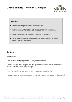 E2-L2 Group activity - nets of 3D shapes