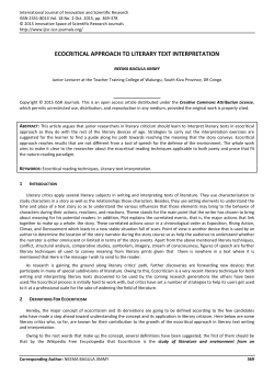 ecocritical approach to literary text interpretation