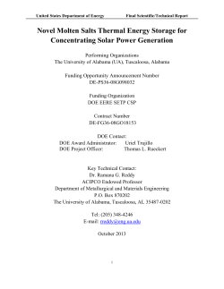Novel Molten Salts Thermal Energy Storage for