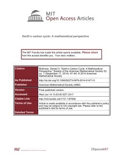 Earth`s carbon cycle: A mathematical perspective