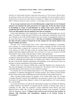 LOUISIANA CIVIL CODE &ndash; VIVE LA DIFFERENCE