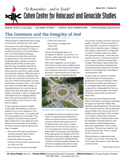 Cohen Center for Holocaust and Genocide Studies Newsletter