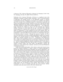 A Review of The Confucian Philosophy of Harmony by Chenyang Li