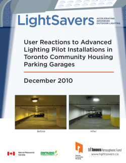 User Reactions to Advanced Lighting Pilots in Toronto Parking