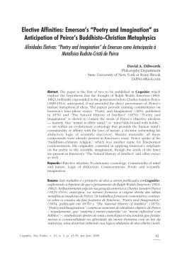 Elective Affinities: Emerson`s &ldquo;Poetry and Imagination&rdquo;