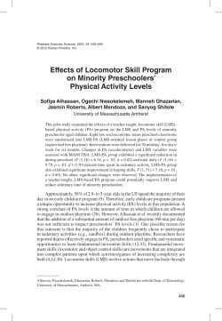 Effects of Locomotor Skill Program on Minority Preschoolers