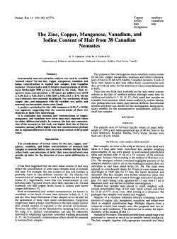 The Zinc, Copper, Manganese, Vanadium, and Iodine