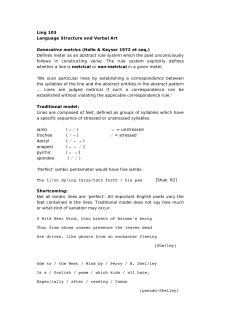 Ling 103 notes on scanning Shakespeare