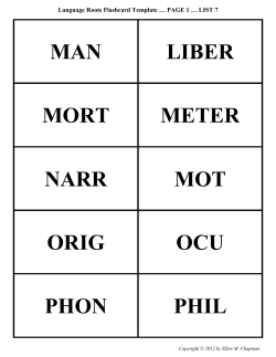 Root Word List 7 flash cards with definition list