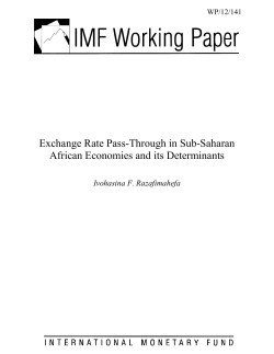 Exchange Rate Pass-Through in Sub-Saharan African
