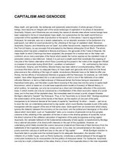 Capitalism and Genocide