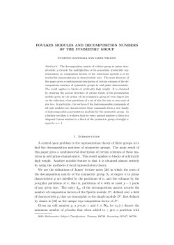 Foulkes modules and decomposition numbers of the