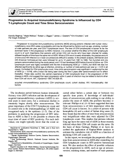 Progression to Acquired Immunodeficiency Syndrome Is Influenced