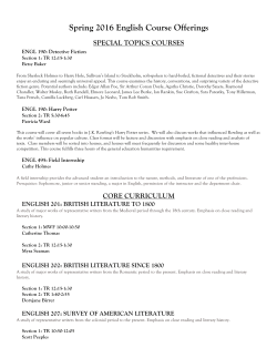 Spring 2016 Course Descriptions