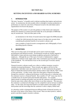 Disc-inc Section II 6 Setting incentives and shared saving schemes