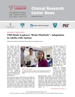 TMS Study Explores &ldquo;Brain Plasticity&rdquo;, Adaptation in Adults with Autism
