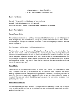 Alameda County Sheriff`s Office SWAT Performance Standards Test