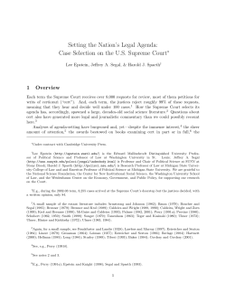 Setting the Nation`s Legal Agenda: Case Selection on the U.S.