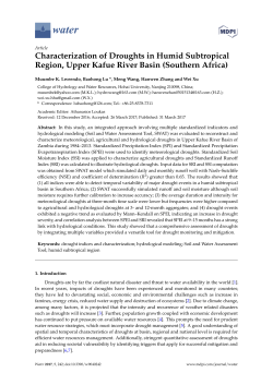 Characterization of Droughts in Humid Subtropical Region, Upper