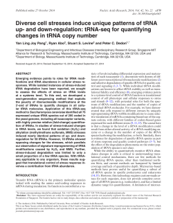 Diverse cell stresses induce unique patterns of tRNA up
