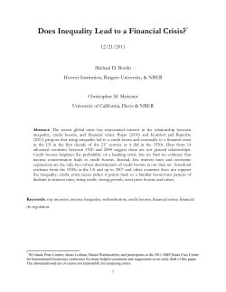 Does Inequality Lead to a Financial Crisis?