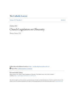 Church Legislation on Obscenity - St. John`s Law Scholarship