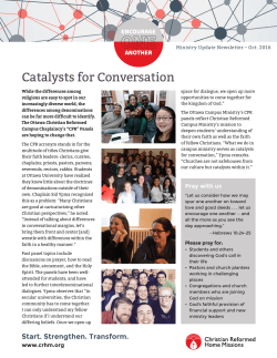 Catalysts for Conversation - Christian Reformed Home Missions