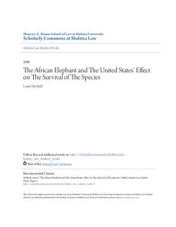 The African Elephant and The United States` Effect on The Survival