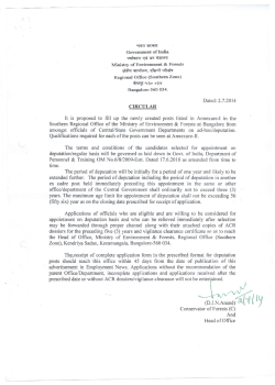 CIRCULAR Dated: 2.7.2014 It is proposed to fill up the newly