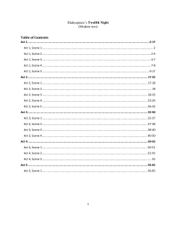 Shakespeare`s Twelfth Night (Modern text) Table of Contents