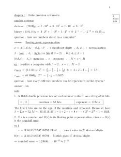 chapter 1 : finite precision arithmetic number systems decimal