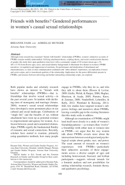 Friends with benefits? Gendered performances in women`s casual