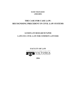 the case for case law: recognising precedent in civil law systems