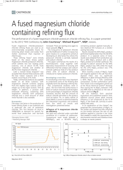 A fused magnesium chloride containing refining flux