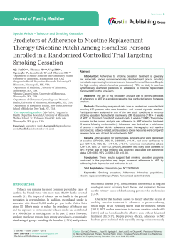 Predictors of Adherence to Nicotine Replacement Therapy (Nicotine