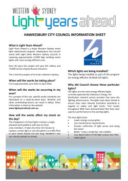 HAWKESBURY CITY COUNCIL INFORMATION SHEET