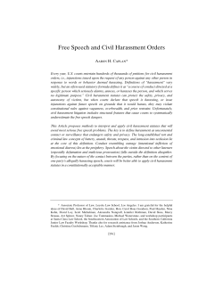 Free Speech and Civil Harassment Orders