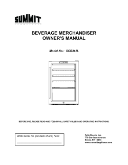 beverage merchandiser owner`s manual