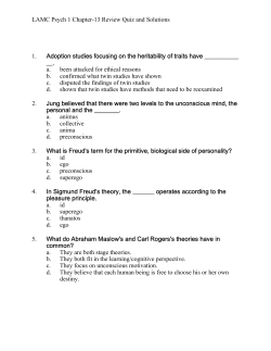LAMC Psych 1 Chapter-13 Review Quiz and Solutions 1. Adoption